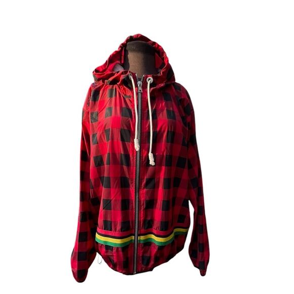 Palm Angels Buffalo Check Windbreaker Red Relaxed Athleisure Streetwear Mens XS - Picture 4 of 9